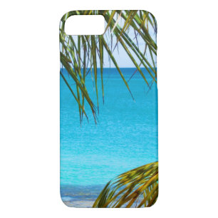 Tropical Beach framed with Palm Fronds iPhone 8/7 Case