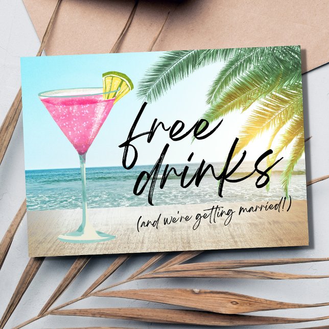 Tropical Beach Funny Destination Wedding Save The Date (Tropical Beach Funny Destination Wedding Save the Date )