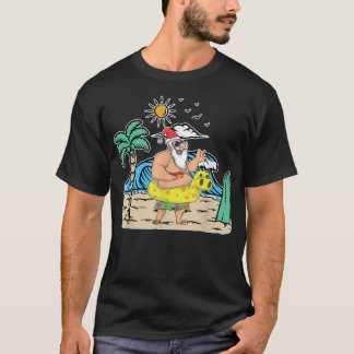 Tropical Beach Funny Santa Xmas Summer Christmas I T-Shirt