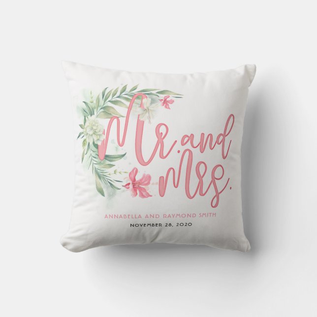 Tropical Beach Garden House Just Married Couple's Cushion (Front)