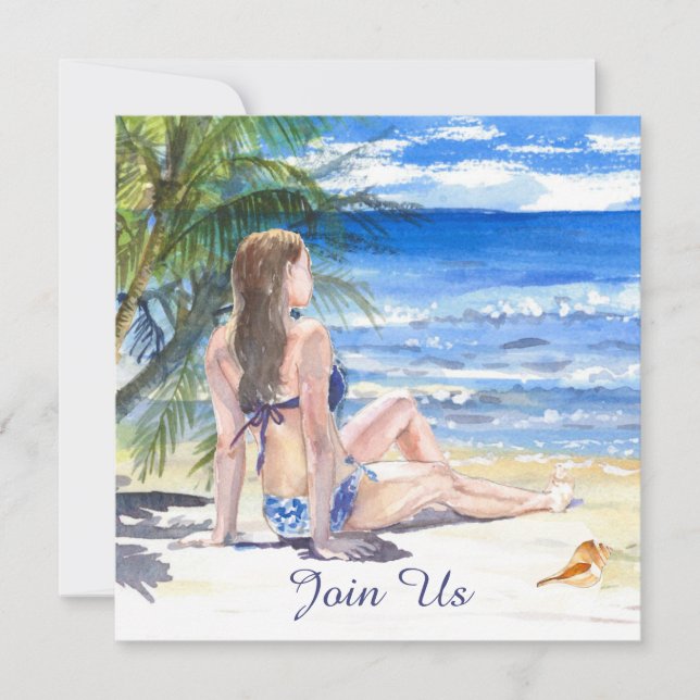 *~ Tropical Beach Generic AR29 ANY EVENT Party  Invitation (Front)