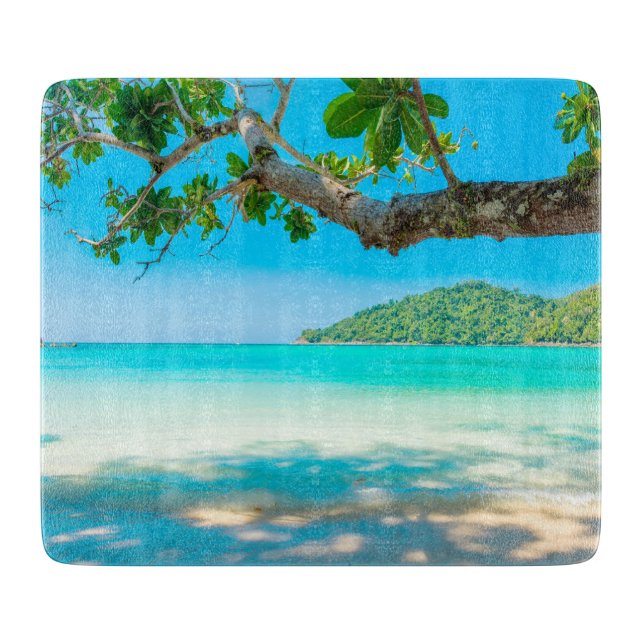 Tropical Beach Glass Cutting Board (Front)
