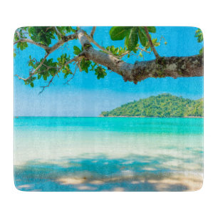Tropical Beach Glass Cutting Board