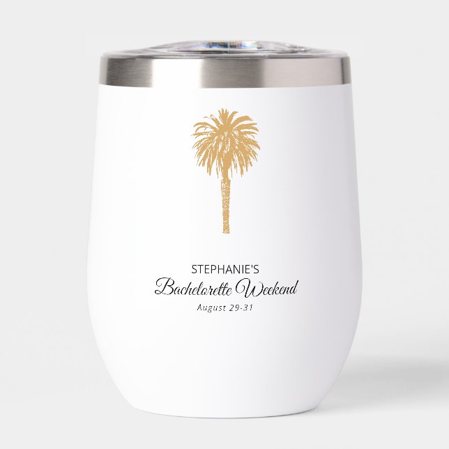 Tropical Beach Gold Palm Destination Bachelorette (Front)