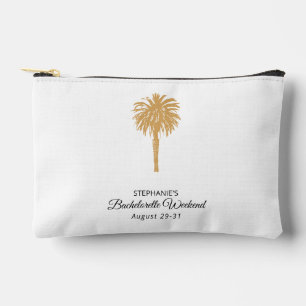 Tropical Beach Gold Palm Destination Bachelorette Accessory Pouch
