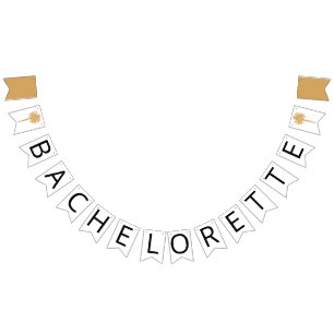 Tropical Beach Gold Palm Destination Bachelorette Bunting