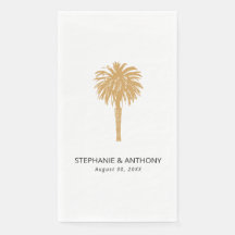 Tropical Beach Gold Palm Tree Destination Wedding