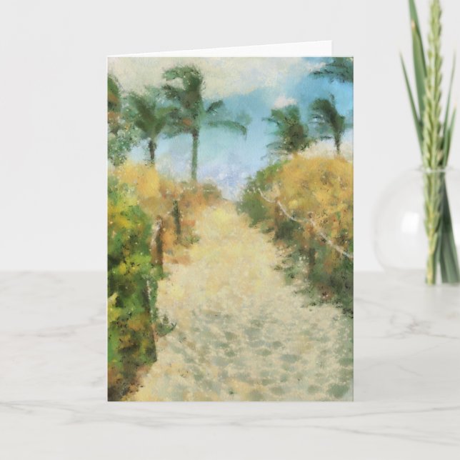 Tropical Beach Greeting Card (Front)