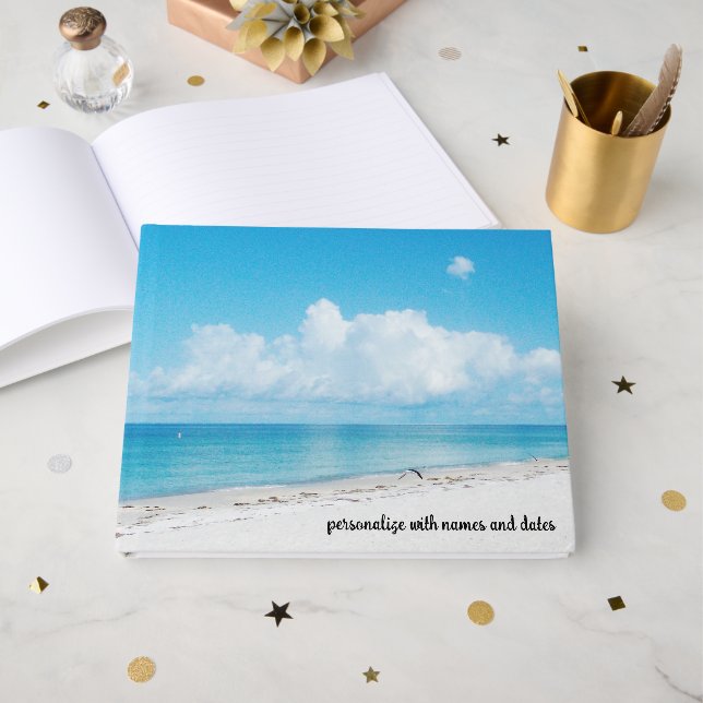 Tropical Beach Guest Book (Front Open)