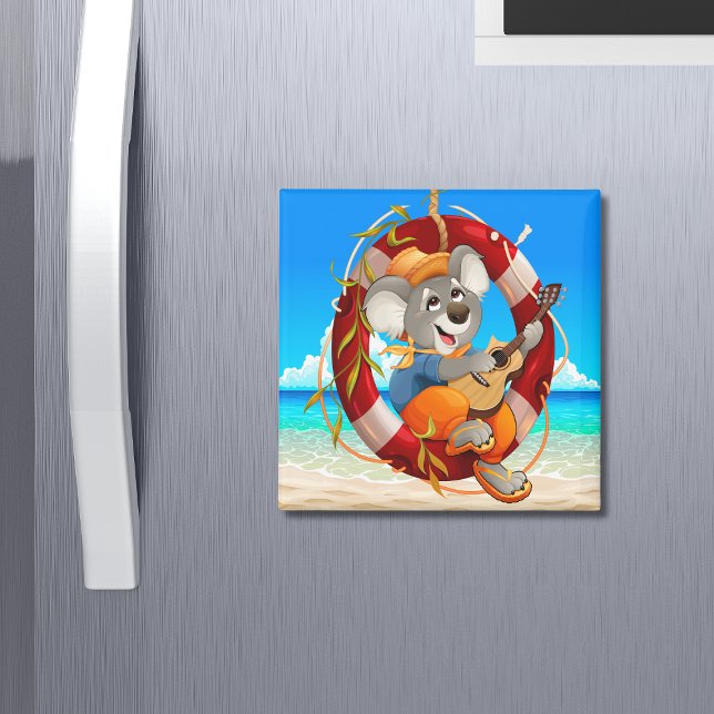 Tropical Beach Guitar Playing Koala Magnet (Creator Uploaded)