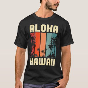 Tropical Beach Hawaiian Summer Palm Trees Aloha Ha T-Shirt