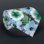 Tropical Beach Hibiscus Tie<br><div class="desc">Looking for a tropical beach hibiscus neck tie to wear at your next beach wedding or corporate event? Look no further! This blue and green necktie features a vintage happy holiday pattern in tropical blue and green, with Australian tropical flowers and palm leaf greenery. It's perfect for adding a touch...</div>