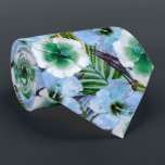 Tropical Beach Hibiscus Tie<br><div class="desc">Looking for a tropical beach hibiscus neck tie to wear at your next beach wedding or corporate event? Look no further! This blue and green necktie features a vintage happy holiday pattern in tropical blue and green, with Australian tropical flowers and palm leaf greenery. It's perfect for adding a touch...</div>