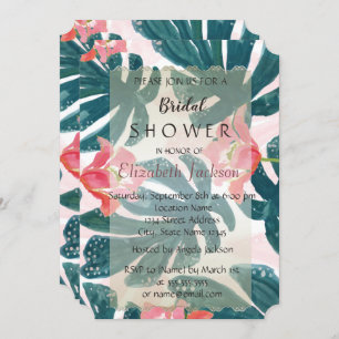 Tropical Beach Hibiskus Bridal Shower Invitation