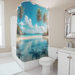 Tropical Beach House Shower Curtain