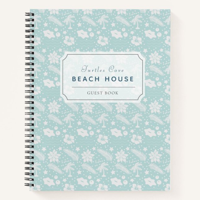 Tropical Beach House Vacation Rental Guest Book (Front)