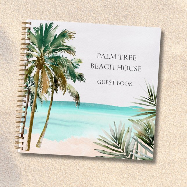 Tropical Beach House Vacation Rental Guest Book (In situ)