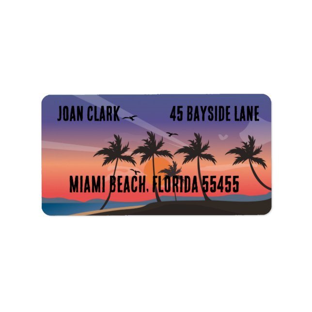 TROPICAL BEACH LARGE RETURN ADDRESS LABELS (Front)