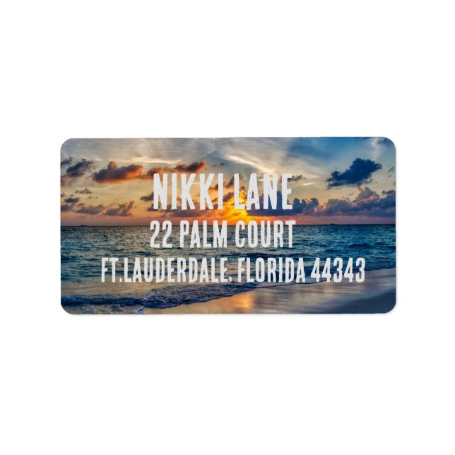TROPICAL BEACH LARGE RETURN ADDRESS LABELS (Front)