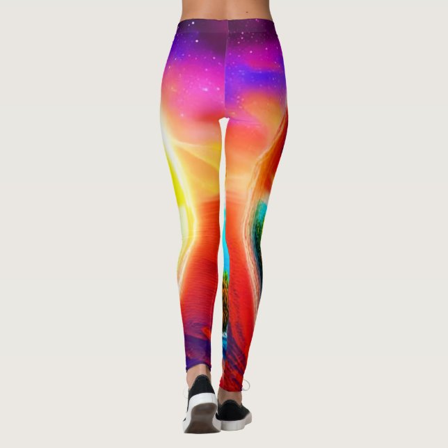 Tropical Beach Leggings (Back)