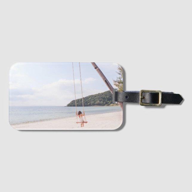 Tropical Beach Luggage Tag (Front Horizontal)