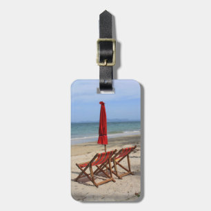 Tropical beach luggage tag