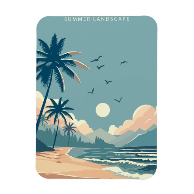  Tropical beach Magnet (Vertical)