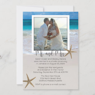 Tropical Beach Marriage Announcement With Photo