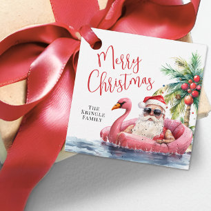 Tropical Beach Merry Christmas Favour Tags