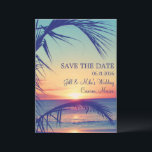 Tropical Beach Mexico Wedding Save the Date<br><div class="desc">Save the dates perfect for your Mexico beach destination wedding. Can be used for any beach location of your choice by changing the text. Use the template to add your details the front and backside of card. Mail to family and friends asking them to save your wedding date.</div>