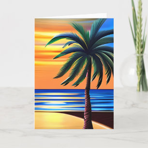 Tropical Beach Missing You Card