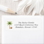 Tropical Beach Modern Christmas Return Address Return Address Label<br><div class="desc">Modern Christmas return address labels featuring a simple and fun design with a palm tree and a coconut drink.</div>