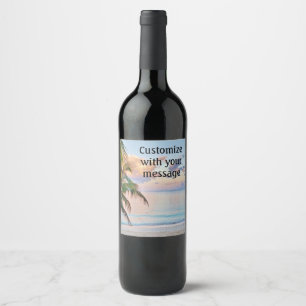 Tropical Beach Morning Wine Label