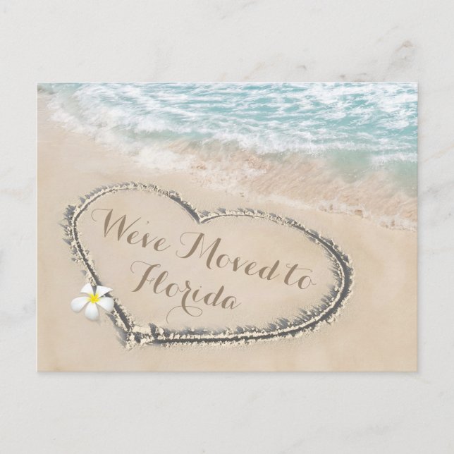 Tropical Beach New Address Moving Announcement Postcard (Front)