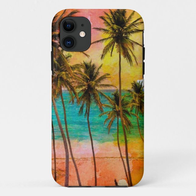 Tropical Beach Ocean Custom iPhone Case (Back)