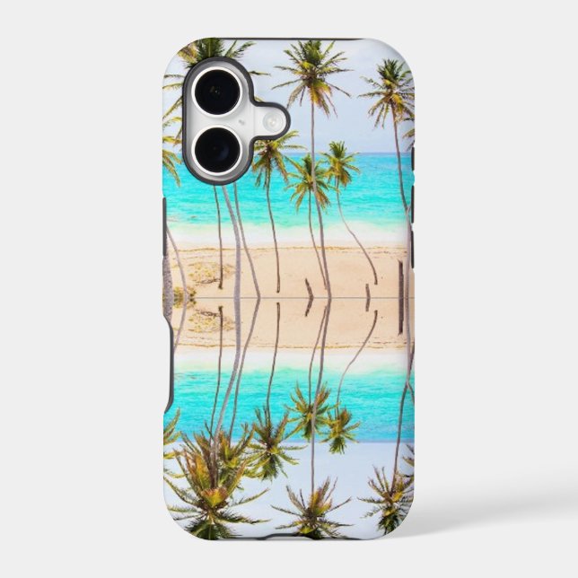 Tropical Beach Ocean Palms with Reflection (Back)
