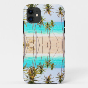 Tropical Beach Ocean Palms with Reflection iPhone 11 Case