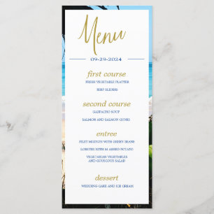 Tropical Beach Ocean Sea Summer Monogram Menu