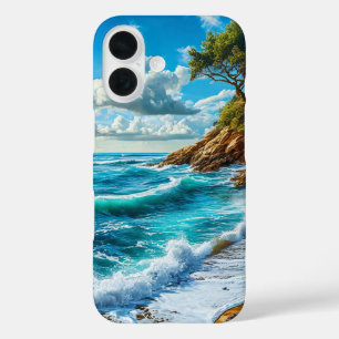 Tropical Beach Ocean Water Design Calm Summer iPhone 16 Case