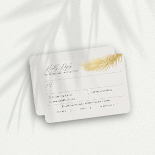 Tropical Beach Palm Cream Meal Choice RSVP Card