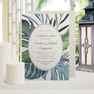 Tropical Beach Palm Engagement Party Invitation