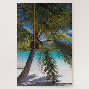 Tropical Beach Palm Jigsaw Puzzle