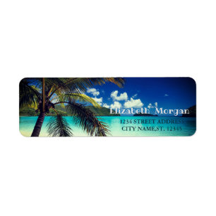 Tropical Beach Palm  Label Return Address Label