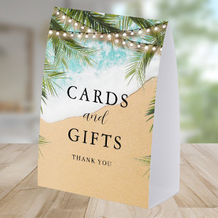 Tropical Beach Palm Lights Wedding Cards and Gifts