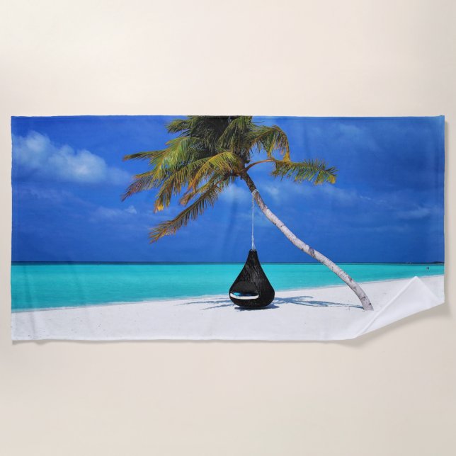 Tropical Beach Palm Relax Towel (Front)