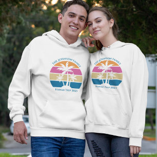 Tropical Beach Palm Tree Custom Island Family Trip Hoodie