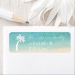Tropical Beach Palm Tree Handwriting Typography Return Address Label<br><div class="desc">Nautical Boutique Co.'s cute mailing label matches our Sand is the New Snow holiday card series. It features a white hand-drawn palm tree icon and handwriting typography paired with a chalk-styled font. If not for the holidays, it's also great year-round for anyone who lives in the tropics! #Tropical #Beach #NewHome...</div>