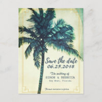 Tropical Beach Palm Tree Key West Save the Date