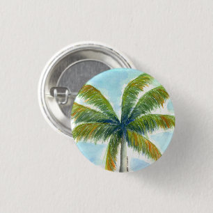 Tropical Beach palm tree on a sunny day 3 Cm Round Badge