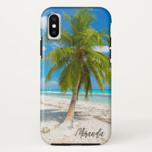 Tropical Beach Palm Tree Personalised iPhone X Case